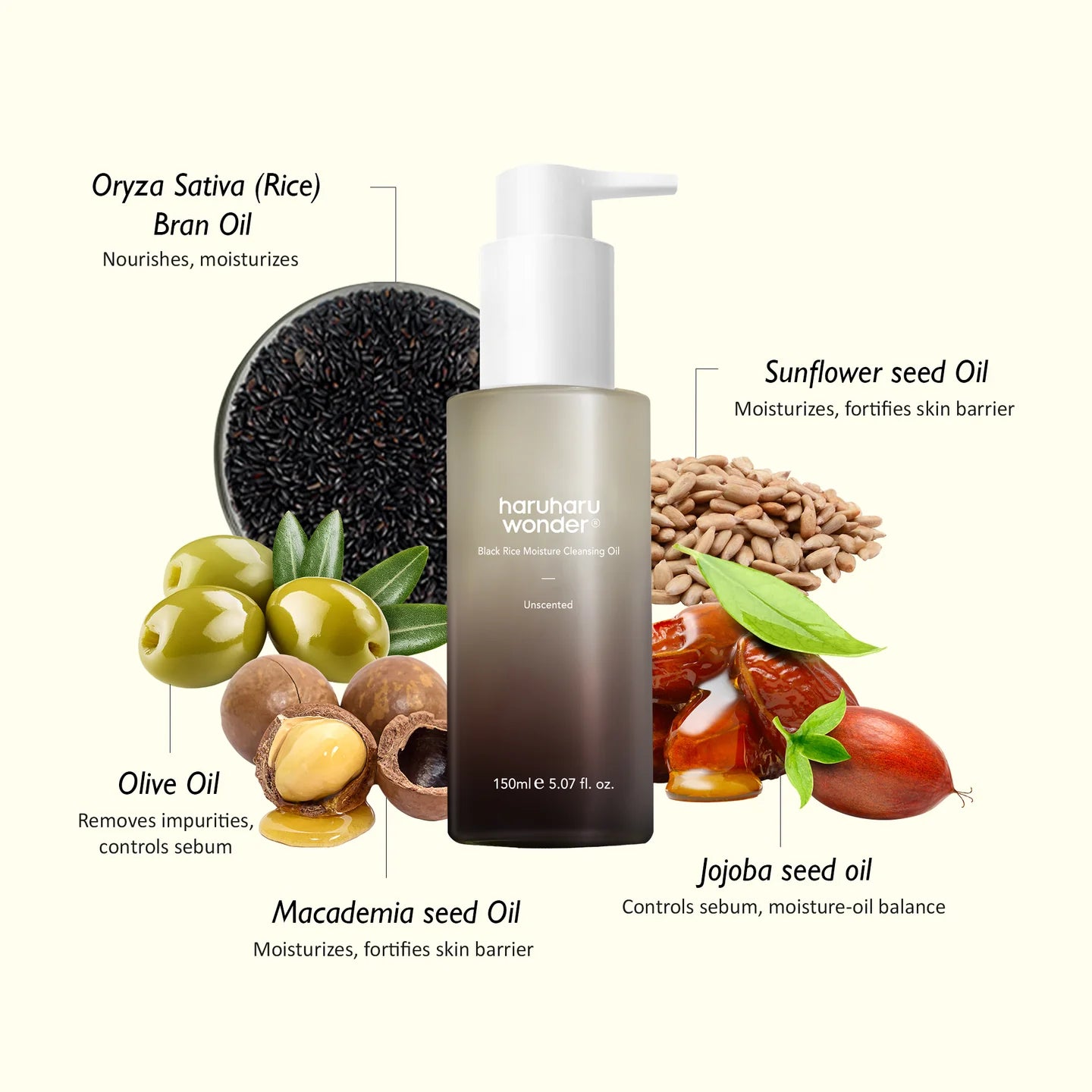 HaruHaru Wonder Black Rice Moisture Cleansing Oil 150 ml – Hydrating & Barrier-Friendly Cleanser