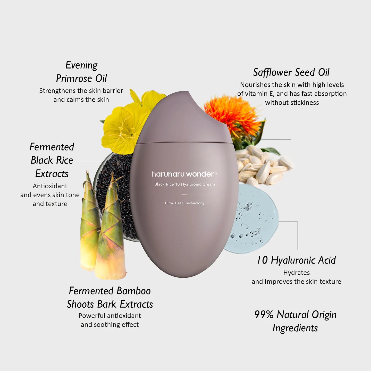 Haruharu Wonder Black Rice 10 Hyaluronic Cream 50 ml – Deep Hydration Vegan Moisturizer