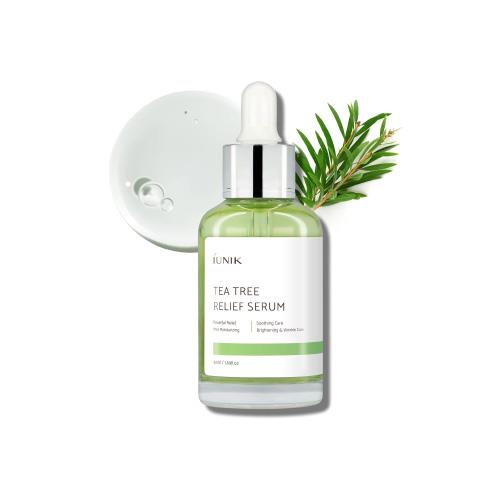 iUNIK Tea Tree Relief Serum 50 ml – Soothing K-Beauty Serum for Acne and Sensitive Skin