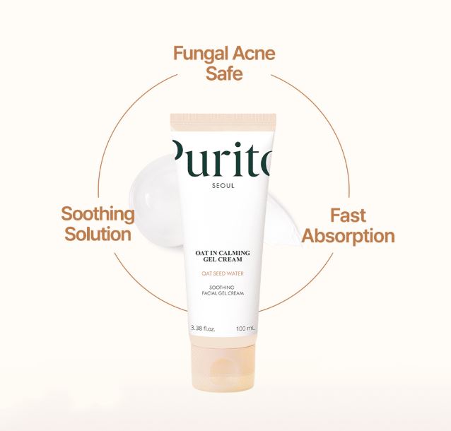 PURITO SEOUL Oat-in Calming Gel Cream 100 ml – Lightweight Soothing Moisturizer for Sensitive Skin