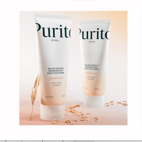 PURITO SEOUL Oat-In Gentle Exfoliating Face Cleanser 150 ml – Mild Daily Cleanser for Sensitive Skin