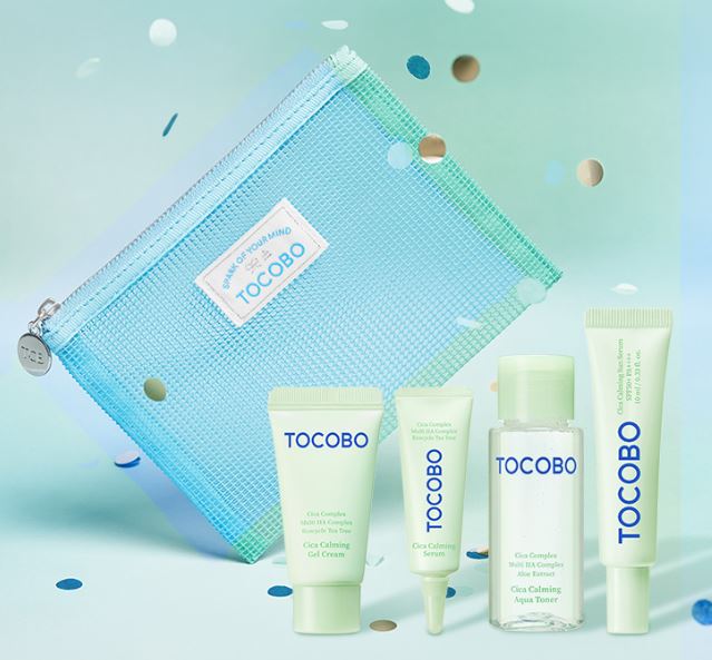 TOCOBO Cica Calming Travel Kit – Soothing & Barrier Support Mini Skincare Set